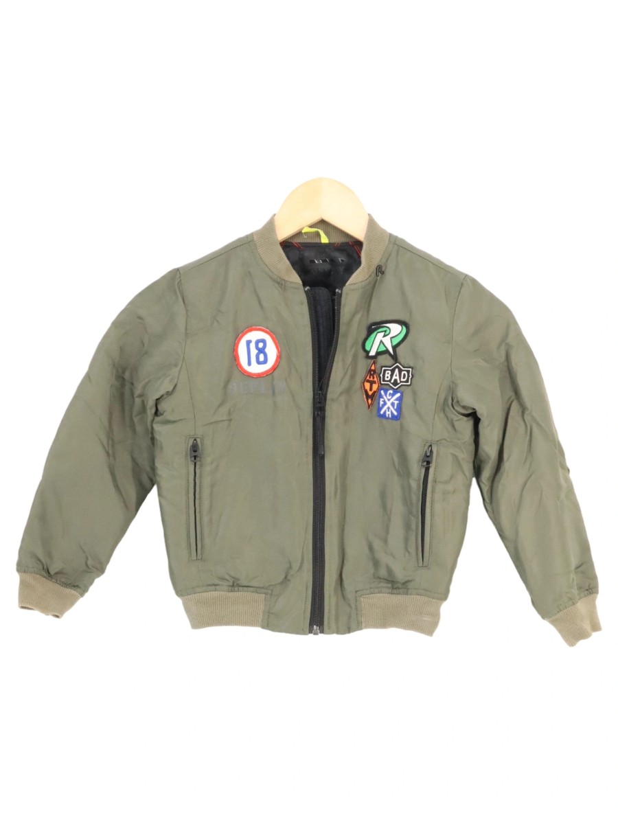 REPLAY Kinder Bomberjacke 118/122 Grün Jungen Jacke Casual