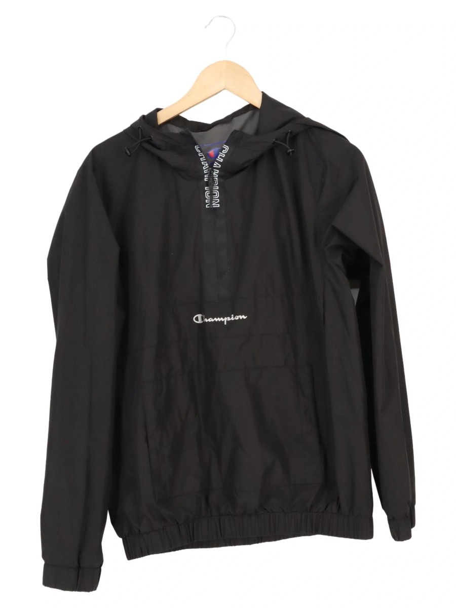 CHAMPION Damen Sweatjacke 36/S Schwarz Kapuze Logo Sportlich