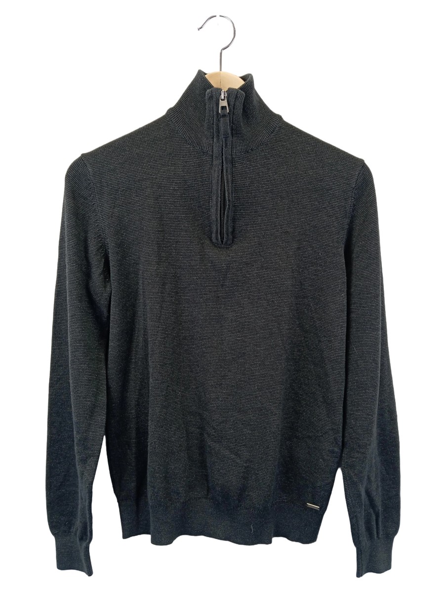 Herren Pullover S Dunkelgrau Reißverschluss Baumwolle - Bild 1