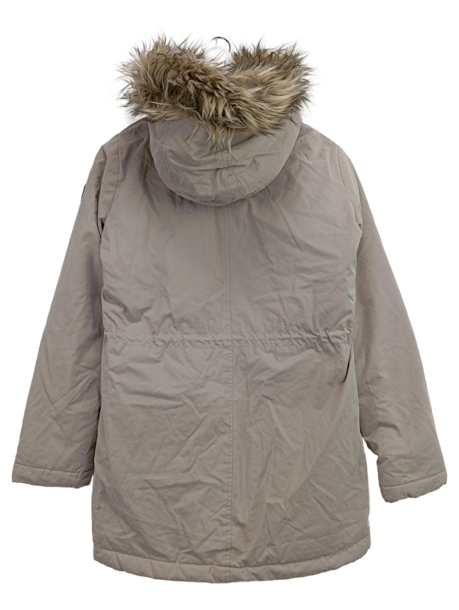 Parka Jacke Mit Grauem Fell HOLLISTER Damen Parka Beige S