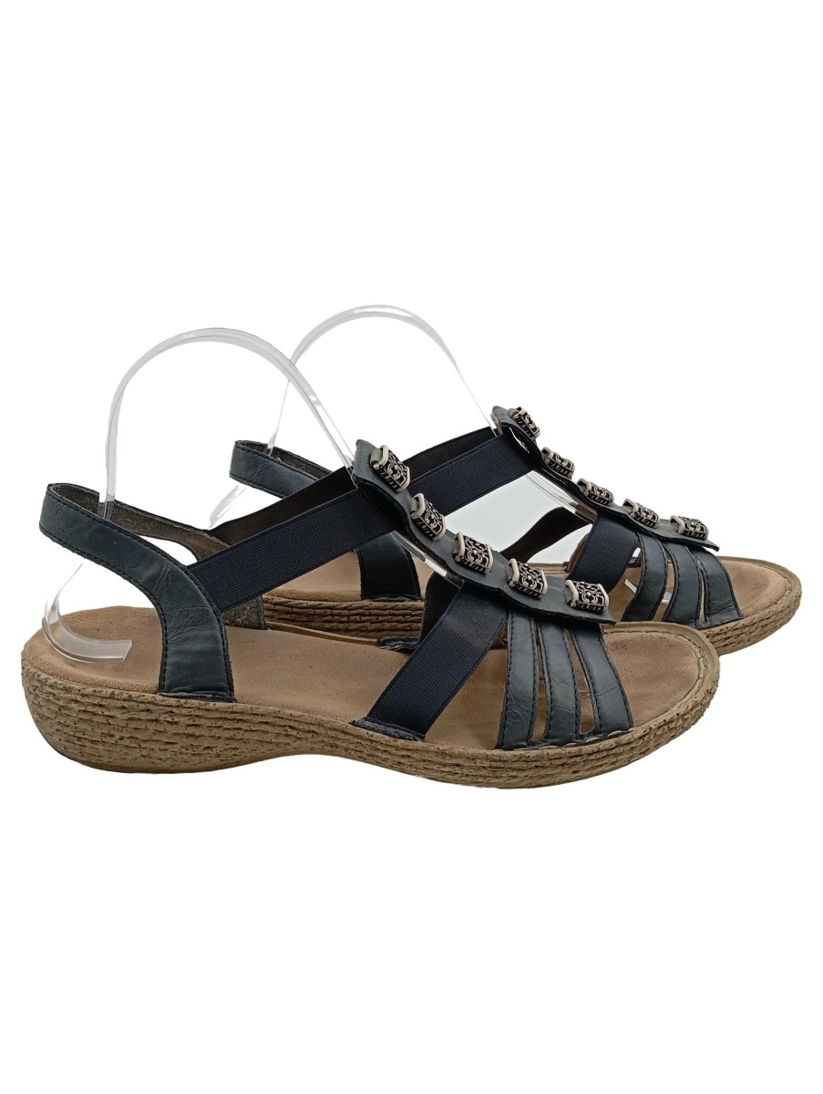 RIEKER Damen Sandalen 39 Blau Casual Praktisch Sommerschuhe