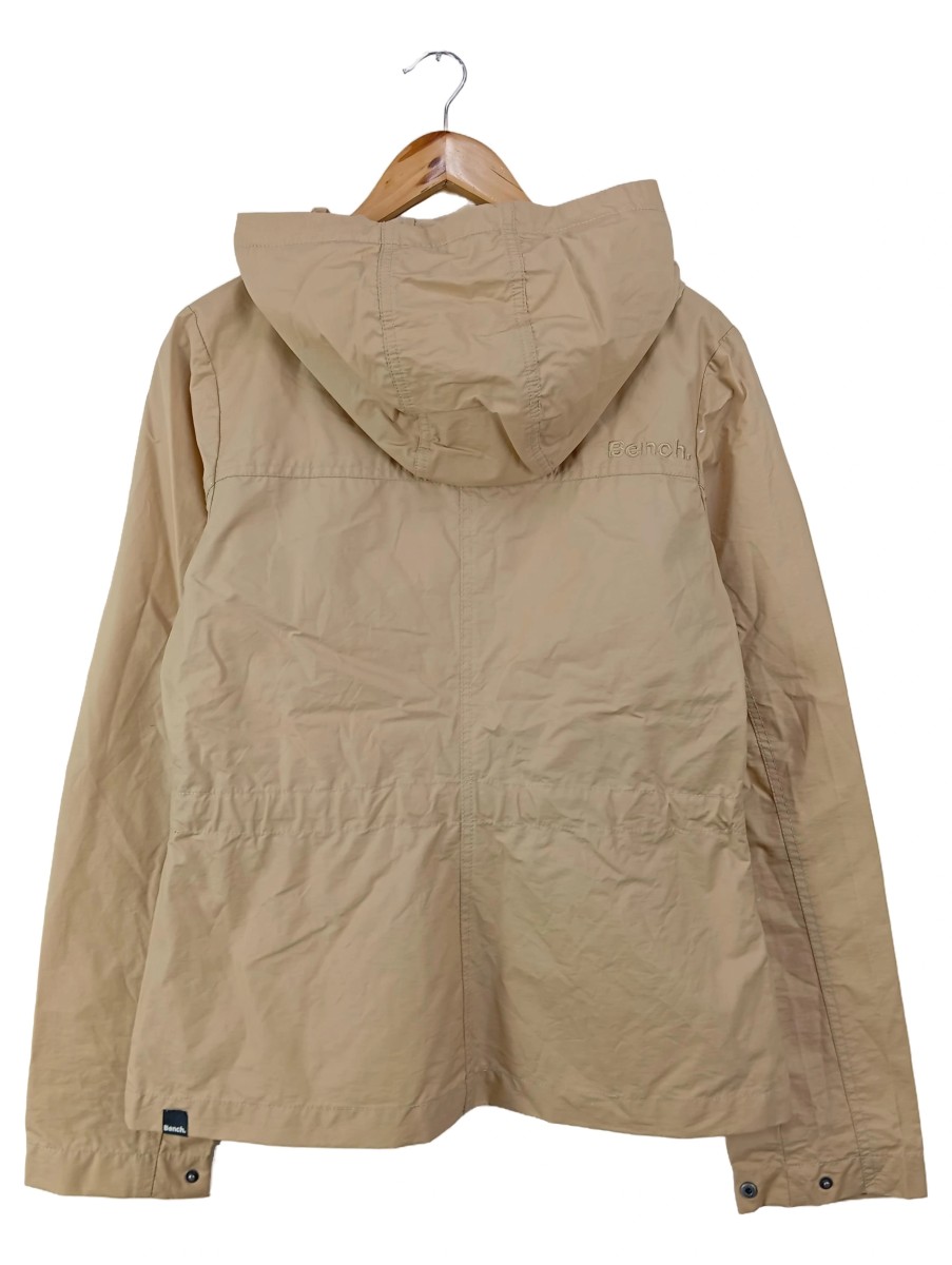 BENCH Damen Outdoorjacke Beige Kapuze Baumwolle Polyester L