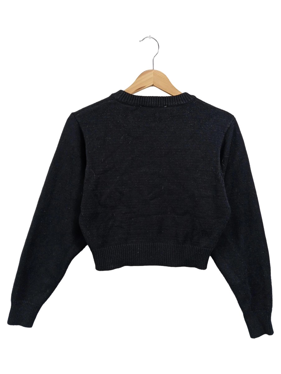 ZARA Damen Pullover 36/S Schwarz Basic Casual Cropped Strick