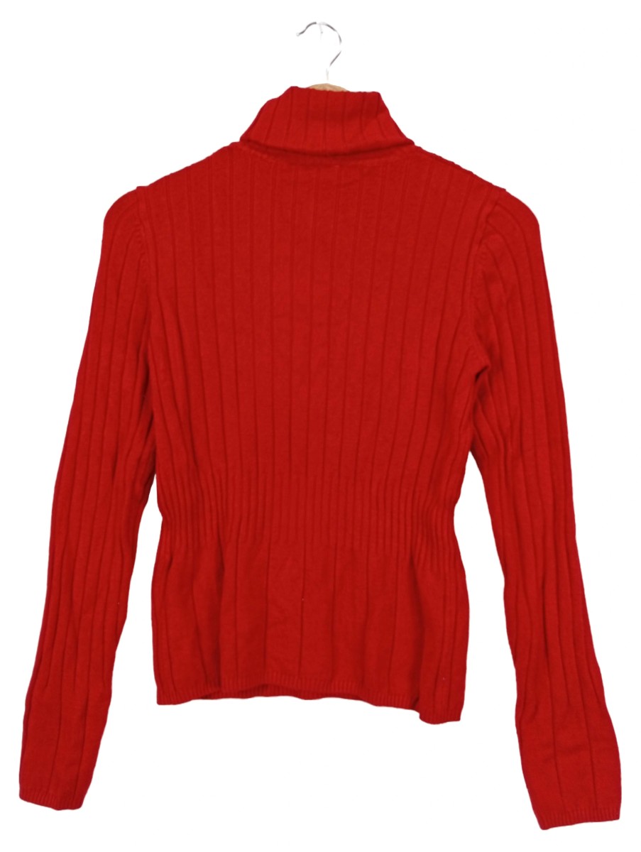 COMMA Damen Pullover Rollkragen Rippstrick 36/S Rot Basic Casual