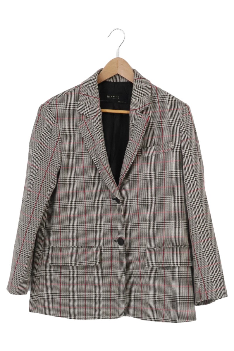 Gingham Zara Blazer Blau Kariert ZARA Blazer Damen Kariert Mehrfarbig  Vintage Business XS 34