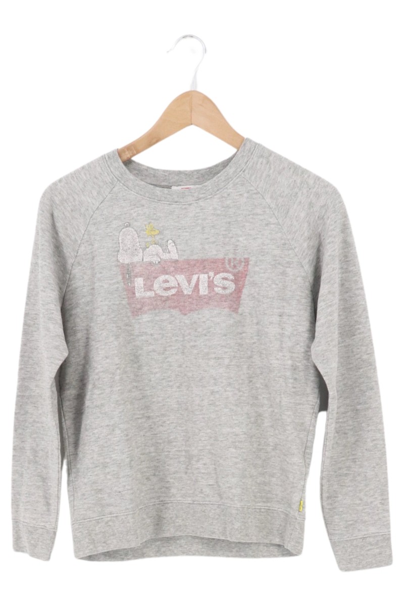 LEVIS Damen Sweatshirt Grau XXS 32 Snoopy Logo Print Casual