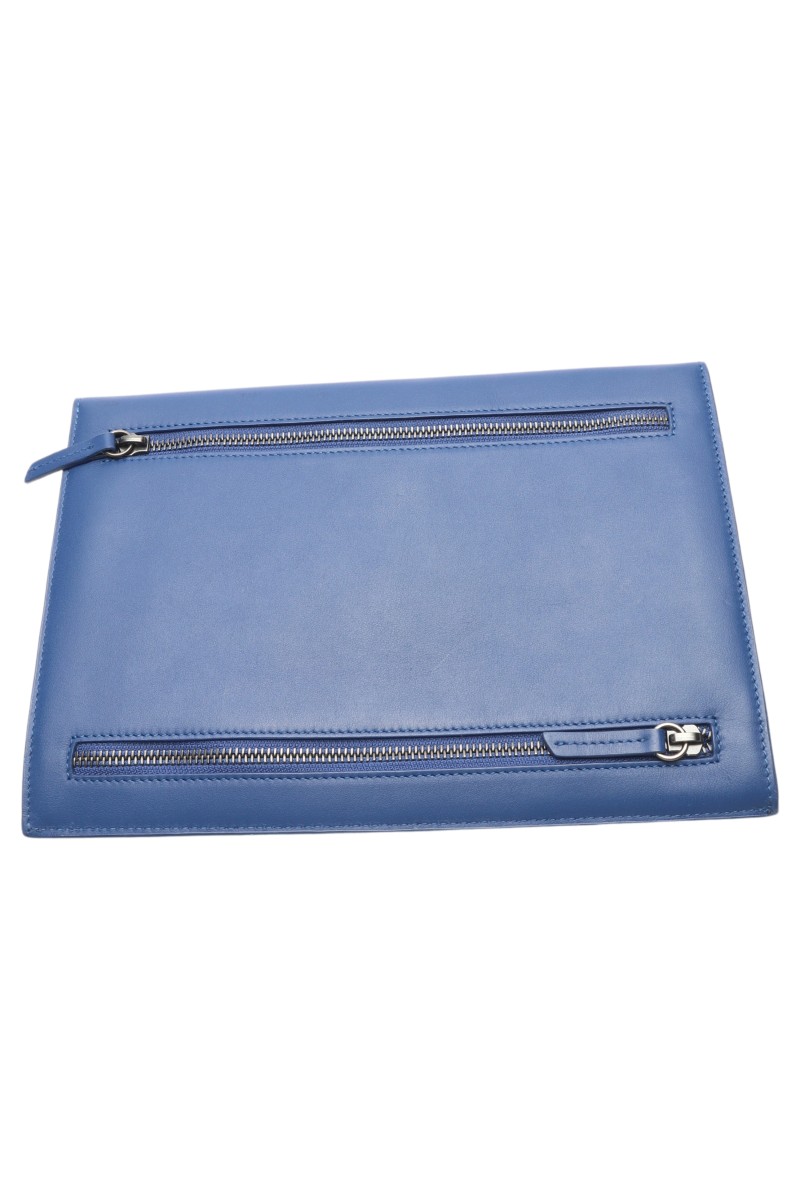 Clutch Tasche Abendtaschen Clutch Blau BERLUTI Leder Clutch Damen