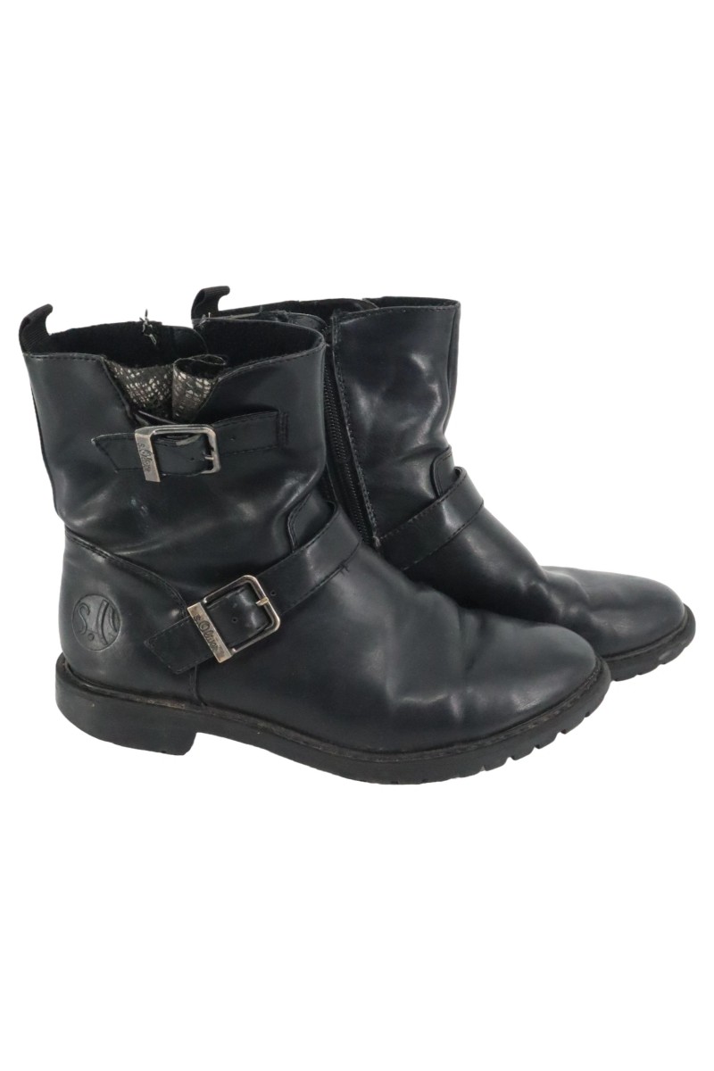Damen Stiefel 37 Schwarz Casual Urban Boots Schnallen