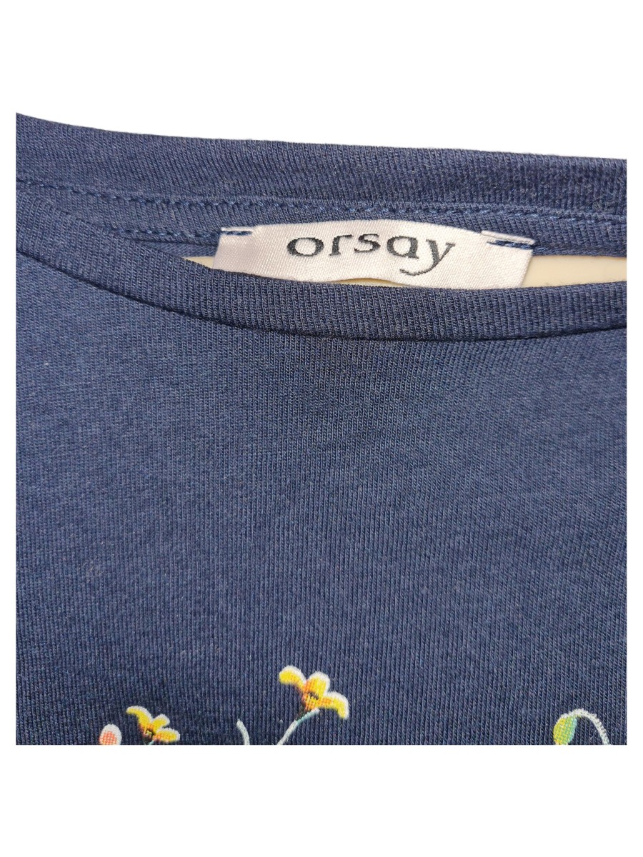 ORSAY T-Shirt Damen Oberteil 36/S Blau Floral Casual