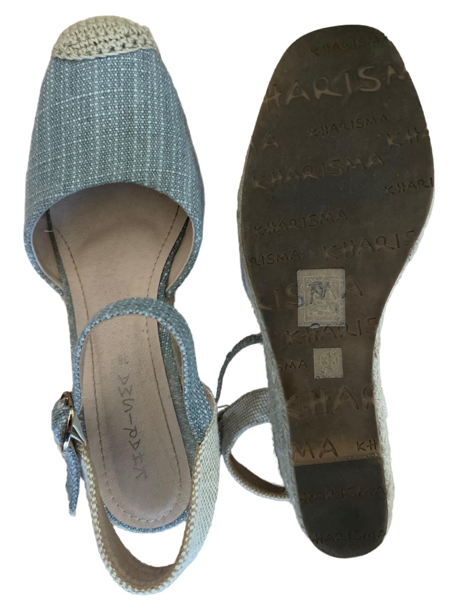 KHARISMA Sandaletten Damen 38 helles Blau Keilabsatz Casual