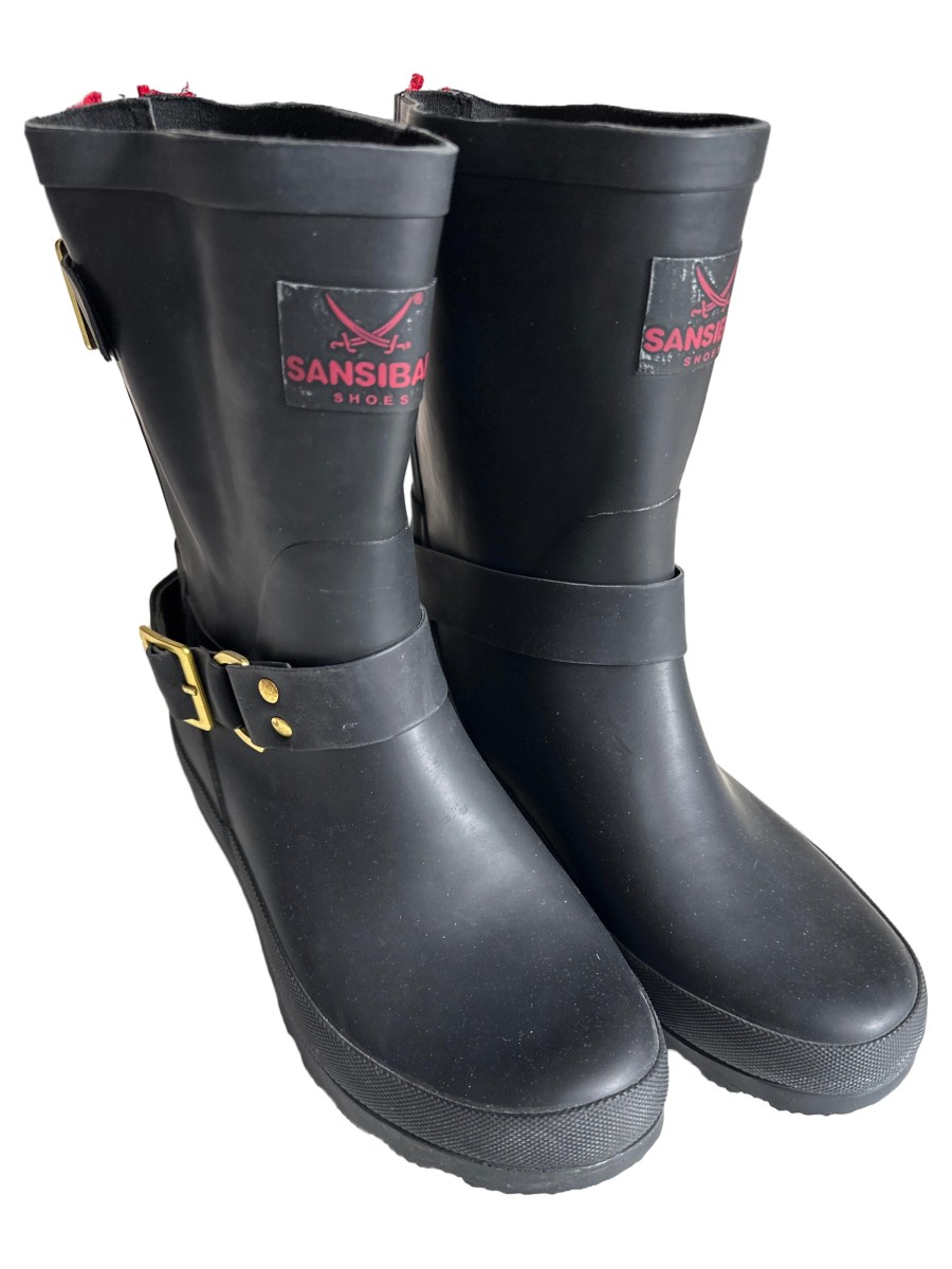 SANSIBAR Gummistiefel Damen 36 Schwarz Casual Outdoor Regenstiefel