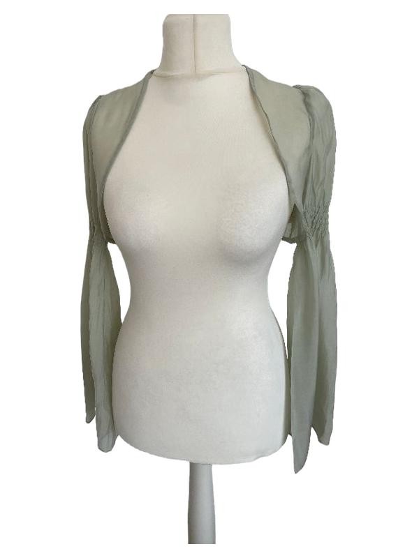 TIMELESS DESIGNS® Damen Bolero Strickjacke 38/M Elegant Grün