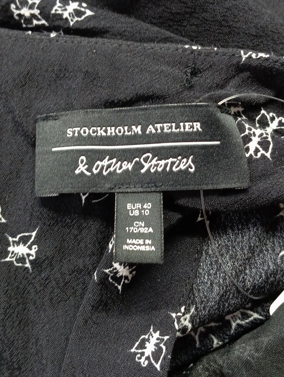 Blusenkleid Blumenmuster Schwarz Gr. 40 M Vintage Elegant - Bild 3