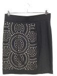 Vorschaubild 1 von Gerry Weber Bleistiftrock Gr. 42 blau wollweiß High Waist