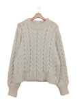 Vorschaubild 1 von H&M Grobstrickpullover weiß Größe 36