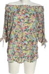 Vorschaubild 1 von H&M Carmen-Bluse Blumenmuster Viskose Gr. 36 grün