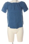 Vorschaubild 1 von H&M Carmenshirt U-Boot-Ausschnitt Lyocell Blau Gr. 34 Lockere Passform