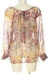 Vorschaubild 2 von H&M Bluse Transparenz abstraktes Muster braun Gr. 40