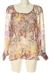Vorschaubild 1 von H&M Bluse Transparenz abstraktes Muster braun Gr. 40
