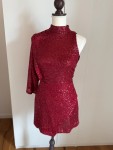 Vorschaubild 10 von Damen Cocktailkleid Pailletten Asymmetrisch Rot Gr. 36 S Festlich
