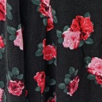 Vorschaubild 5 von A-Linienrock Gr. 40 Blumenmuster Rot Schwarz