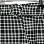 Vorschaubild 2 von Minirock A-Linie Kariert Schwarz Weiß mit Gürtel Damen Gr. 34 XS