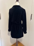 Vorschaubild 5 von Damen Hemdblusenkleid Samtkleid Schwarz Gr. 34, XS Knopfleiste Elegant
