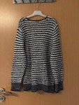 Vorschaubild 4 von Damen Pullover Gr. 40 L Schwarz Weiß Gestreift Strickmuster Casual