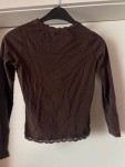 Vorschaubild 3 von Langarmshirt Braun Gr. 152 Spitze Strass Logo Casual