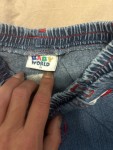 Vorschaubild 2 von Cargohose Kinder Mädchen Blau Gr. 74 Blumen Stickerei Jeans