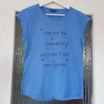 Vorschaubild 2 von Damen T-Shirt Blau Gr. 36 S Kurzarm mit Spruch Casual Baumwolle