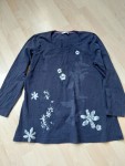 Vorschaubild 2 von Damen Langarmshirt Blau Blumenmuster Gr. 46