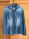 Vorschaubild 2 von Damen Jeansbluse Blau Gr. 38 M Casual Langarm Baumwolle