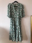Vorschaubild 3 von Blusenkleid Damen Gr. 38 M Weiß Blumenmuster Boho Midikleid