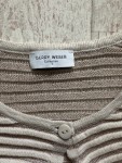 Vorschaubild 2 von Strickjacke Damen Gr. 40 Beige Gestreift Metallic-Look