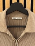 Vorschaubild 4 von Herren Poloshirt Beige Gr. 50 L Rippstrick Reißverschluss Baumwolle