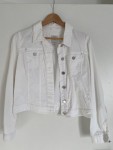 Vorschaubild 5 von Damen Jeansjacke Weiß Gr. 40 L Casual Knopfleiste Baumwolle