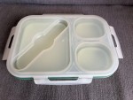 Vorschaubild 4 von Lunchbox Brotdose mit Unterteilung Faltbar Kunststoff Grün 24x17cm