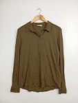 Vorschaubild 3 von Hemdbluse Damen Oliv Gr. 42 XL Langarm Casual Viskose