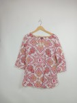 Vorschaubild 2 von Damen Bluse Gr. 42 Pink Paisley Muster Baumwolle