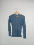 Vorschaubild 2 von Damen Langarmshirt Henley Rippstrick Blau Gr. 36 S