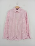 Vorschaubild 2 von Damen Hemdbluse Gr. 38 M Pink Weiß Gestreift Baumwolle