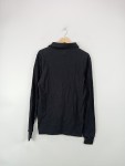 Vorschaubild 4 von Herren Langarm Poloshirt Schwarz Wolle Gr. 50 L Casual