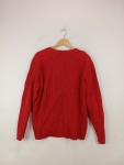 Vorschaubild 4 von Herren Pullover Gr. 50 L Rot Rippstrick Baumwolle Logo