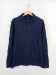 Vorschaubild 3 von Herren Langarm Poloshirt Blau Meliert Gr. 48 M Slim Fit