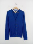 Vorschaubild 4 von Herren Strickjacke Blau Gr. 48 M Seide Baumwolle V-Ausschnitt