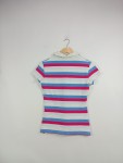Vorschaubild 2 von Damen Poloshirt Gr. 38 M Mehrfarbig Gestreift Slim Fit Kurzarm