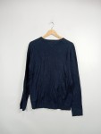 Vorschaubild 5 von Herren Pullover V-Ausschnitt Blau Gr. 48 M Baumwolle Seide