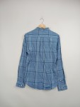 Vorschaubild 4 von Herren Freizeithemd Blau Kariert Gr. 48 M Baumwolle Langarm