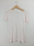 Vorschaubild 2 von Damen T-Shirt Rosa Gr. 40 L Leinen V-Ausschnitt Kurzarm